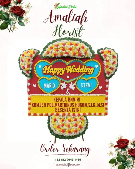 Papan Bunga Pernikahan Pohgading
